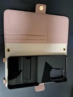 Elegante 2Way スマホショルダー 手帳型ケース　ク