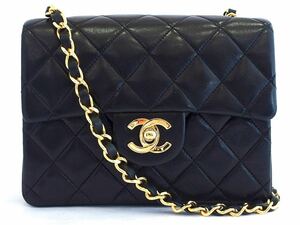 新品同様！シャネル CHANEL ミニマトラッセ　チェーンショルダーバッグ　ラムスキン　ターンロック デッドストック ok4808211607