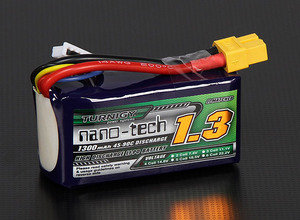 ◇Turnigy nano-tech 1300mAh4セル 14.8V 45-90Cリポ◇新品