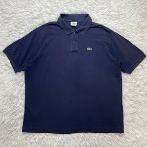 希少 サイズ7 LACOSTE ラコステ 半袖 ポロシャツ 5191L ネイビー 鹿の子 フレラコ フレンチラコステ　XL相当