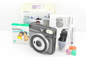 超美品★FUJIFILM フジフィルム チェキ instax SQUARE SQ6 グラファイトグレー ポラロイドカメラ インスタントカメラ★元箱付き R1734