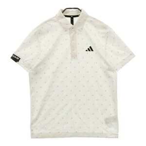 【1円】ADIDAS GOLF アディダスゴルフ 2022年モデル HT6837 半袖ポロシャツ 総柄 ホワイト系 M [240101082932] メンズ