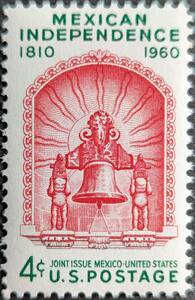 【外国切手】 アメリカ合衆国 1960年09月16日 発行 メキシコの独立 未使用