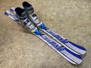 1◆86　子供スキーセット 板/128cm ブーツ/21.0cm 青とグレーで合わせたセットです！ ※名前の消し跡有り 札幌・店頭引取可
