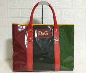 no21994 D＆G ディー＆ジー ドルチェ＆ガッパーナ エナメル ショルダー トート バッグ