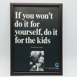 『 ケムストランド アクリル繊維 』ビンテージ 広告　60年代　フレーム付 ポスター 当時物 額付 LIFE 雑誌 アンティーク NYLON CHEMSTRAND
