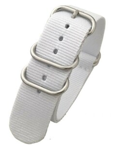 腕時計 バンド G10 プレミアム ナイロン 交換簡単 ストラップ ホワイト 18㎜ NO.1