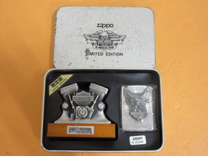 284)ZIPPO ジッポー HARLEY DAVIDSON ハーレーダビッドソン LIMITED EDITION 台座付き