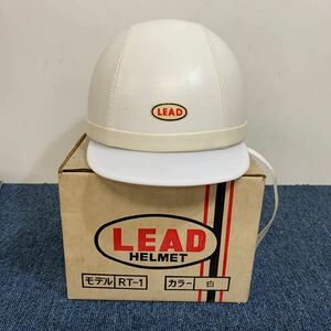 希少 当時物 昭和 ビンテージヘルメット LEAD HELMET ヘルメット リード 白 ホワイト リード工業 半ヘル 帽 半キャップ 検索/RT-1