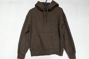 UNIQLO U/ユニクロユー/341-442459/スウェットプルパーカ/長袖/フーディー/裏起毛/こげ茶ミックス/ダークブラウン/Mサイズ(1/18R6)