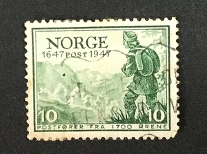 ノルウェーの切手 Postman (1700) 1947.4.15発行