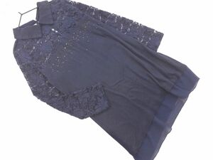 ブルーガール レース ラインストーン ブラウス シャツ size38/紺 ■◇ ☆ ebb6 レディース