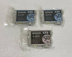 〇 EPSON エプソン 純正インクカートリッジ IC50 3個 ライトシアン/ライトマゼンダ 期限不明 ICLC50 ICLM50