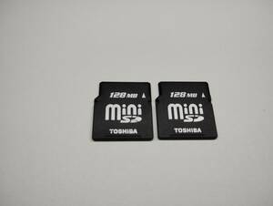 2枚セット　128MB　メガバイト　TOSHIBA　miniSDカード　メモリーカード　ミニSDカード