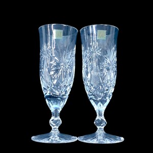 未使用　HOYA CRYSTAL ホヤ クリスタル グラス2客　　シャンパングラス　ワイングラス　クリスタルガラス
