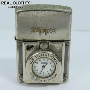 ZIPPO/ジッポー U.S.TRADITIONAL TIME LITE/タイムライト 時計付き 1996年製【動作未確認】 /LPL