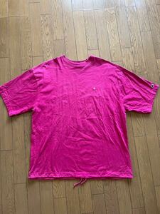 Champion×BEAMS 別注　半袖Tシャツ　C8-M359 紫　Lサイズ ミニロゴ　無地　ドローコード　ビッグシルエット　チャンピオン×ビームス