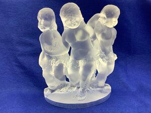 LALIQUE(ラリック) 三人の天使/ガラス/置物/オブジェ 中古品 ACB