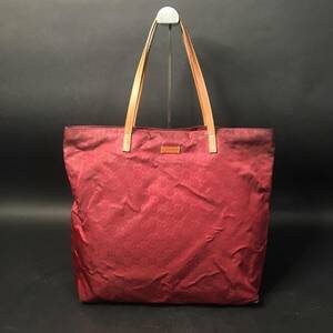 FG0807-4-3 グッチ GUCCI トートバッグ ハンドバッグ GG柄 レッド ナイロン レザー 37cm×44cm×12cm 100サイズ