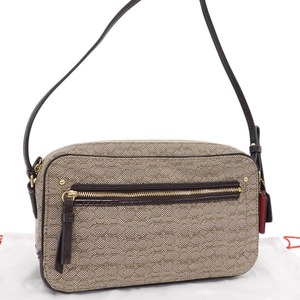 1円 ■ 極美品 コーチ ショルダーバッグ 25043 ブラウン系 キャンバス ミニシグネチャー COACH ■E.Bml.tI-03