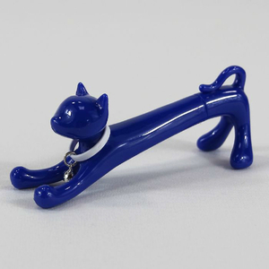 ★猫ペン ねこボールペン キャットペン おもしろペン ブルー（インク青）Pe01