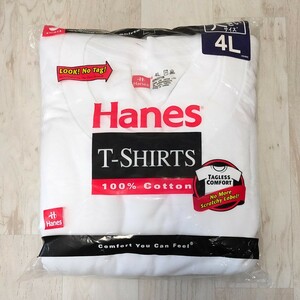 未開封 00s Hanes ヘインズ クルーネック 3P Tシャツ 4Lサイズ 大きいサイズ 3枚セット タグレス BIGサイズ 2003年製