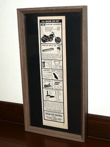 1969年 USA 洋書雑誌広告 額装品 Chicago Cycle Specialties シカゴ サイクル (32.2 x 17.2cm) / 検索用 店舗 ガレージ ディスプレイ 看板 