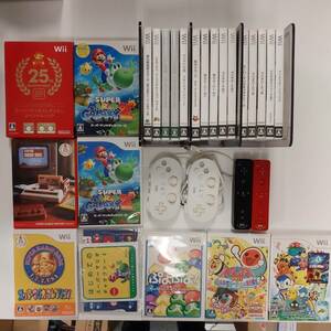 【1円～】Wii ソフト・コントローラー 24本 まとめ　SUPER MARIO GALAXY2 スーパーマリオコレクション マリオカートWii 他 FP1009C
