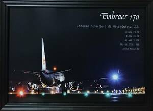 7u4■A4サイズ、空港での飛行機写真・夜景■オシャレなポスター
