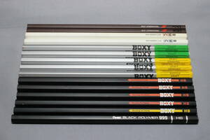 昭和レトロ　三菱鉛筆　BOXY　鉛筆　14本　ぺんてる　ブラックポリマー999　1本　計15本　未使用　廃盤　当時物　