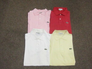 ラコステ　半袖ポロシャツ　4枚セット　メンズ4　半袖シャツ　90s00sヴィンテージ 白赤黄ピンク 半袖シャツ　半袖カットソー04279