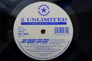 C3-261＜12inch/US盤/美品＞2 Unlimited / Get Ready For This (The Remixes)