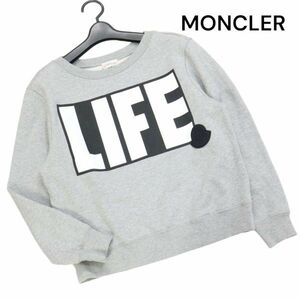 MONCLER モンクレール 通年 LIFE プリント♪ スウェット トレーナー Sz.S　レディース グレー イタリア製★　K3T00208_8#I