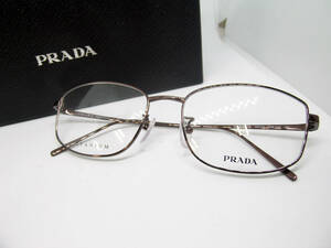PRADA プラダ 正規品 メガネフレーム PR56XVD 7OE1O1 ブラウン 茶系 軽量 チタン製 オーバル 日本製 メンズ 度付き加工可