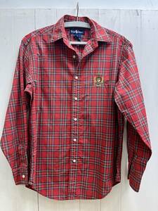 ラルフローレン　RalphLauren　赤チェック　カジュアルシャツ　Lサイズ相当　（６）　古着