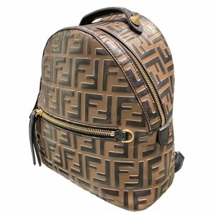 【中古】 Fendi フェンディ FFロゴ バックパック リュック ズッカ 8BZ038 A5TLF13VK レディース 23016857 AS