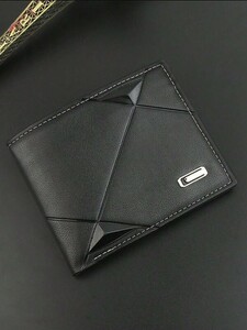 メンズ アクセサリー 財布orカードケース メンズ高級超薄型ブラックレザーウォレット 多機能カード収納 ファスナー内ポケット付き