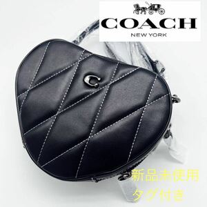 【1円スタート】コーチ　COACH coach ハート　キルティング　バッグ　レザー　ショルダー　　正規品　新品　未使用　タグ付き