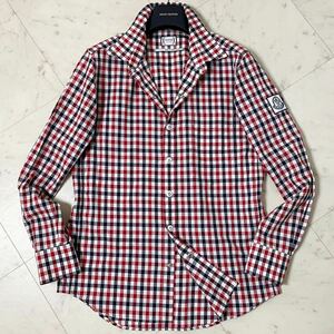 極美品☆ MONCLER GAMME BLEU モンクレール ガムブルー 『CAMICIA/カミーチェ』 ボタンダウン シャツ 長袖 size1/M コットン イタリア製