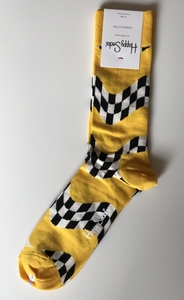 【ハッピーソックス】　サイズ41-46　黄色　紳士靴下　メンズソックス　Happy Socks
