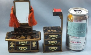 中古 ひな飾用道具 樹脂製 対鏡 35号 鏡台 針箱 セット