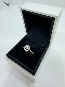 FOREVERMARK フォーエバーマーク ダイヤモンド リング プラチナ900リング Pt900 指輪 ダイヤ0.23ct 0.16ct 3.8ｇ 箱付