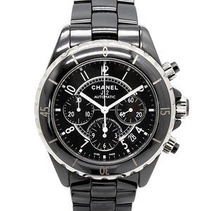 シャネル CHANEL クロノグラフ SS/ブラックセラミック ブラック文字盤 メンズ腕時計 自動巻き 41mm ステンレススチール 男性 ブランド 紳士