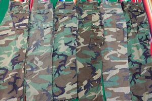 PT-MIL17 米軍実物 迷彩6ポケット ミリタリーパンツ ウッドランドカモ￥1～ビンテージUS古着卸セット業者まとめ売り
