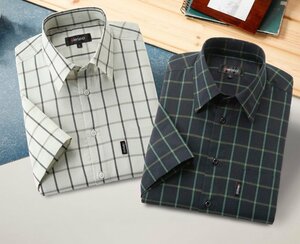 Pierucci/ピエルッチ　綿混チェック柄半袖シャツ２色組　Mサイズ