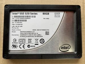 【使用時間1181時間】intel 80GB 320Series SSDSA2CW080G3 2.5 SATA SSD 50