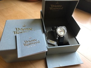 良品 箱付属品付 Vivienne Westwood ヴィヴィアンウエストウッド ストーンベゼル VV006SLTL 純正革ベルト クオーツ レディース 腕時計