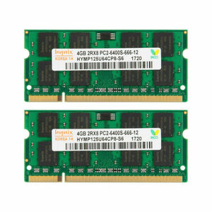 新品 ノートPC用メモリ hynix ハイニックス PC2-6400S DDR2 800MHz 4GB×2枚セット 計8GB 送料無料