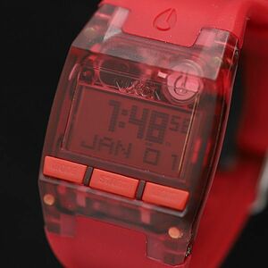 1円 箱付 稼働 美品 ニクソン QZ コンプ デジタル文字盤 スクエア ユニセックス腕時計 TCY2000000 NSK