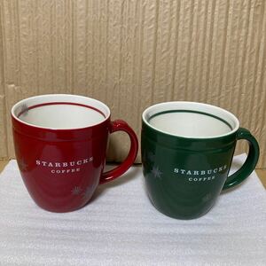 スターバックス マグカップ　２個　ホリデー　赤　緑　STARBUCKS スタバ　レッド　グリーン　2009